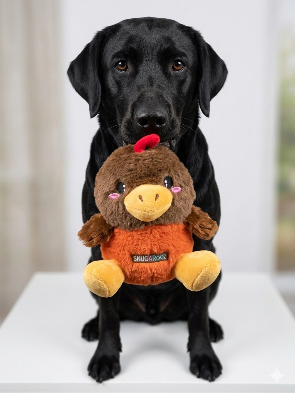 Snug Arooz Dog Toy Crinkle Plush Bird - Brown & Orange